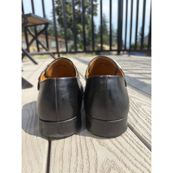 Magnanni Mens Marco Monk Strap Loafer Size 8.5 M Black Leather Buckle Dress Shoe